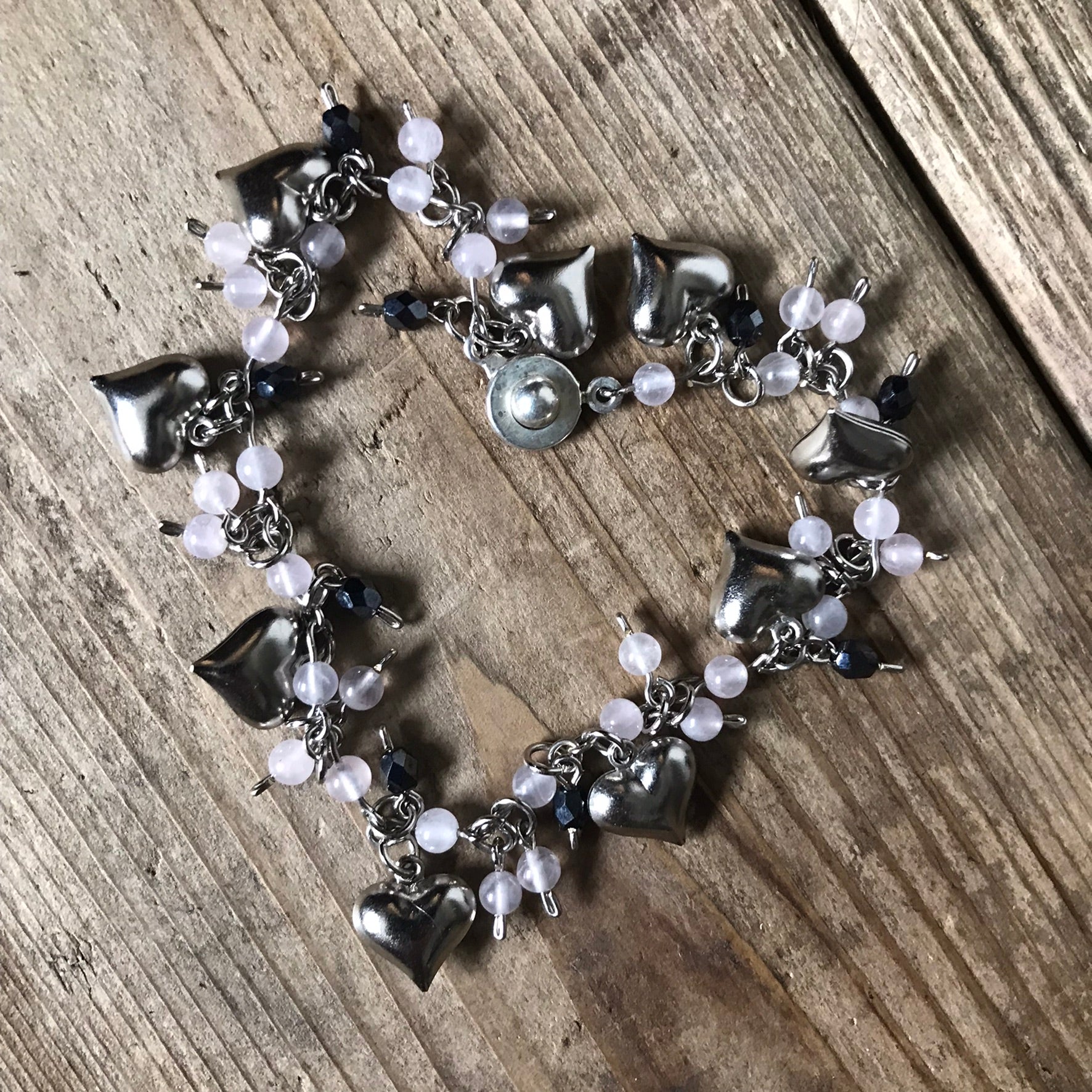 Rose quartz deals charm bracelet