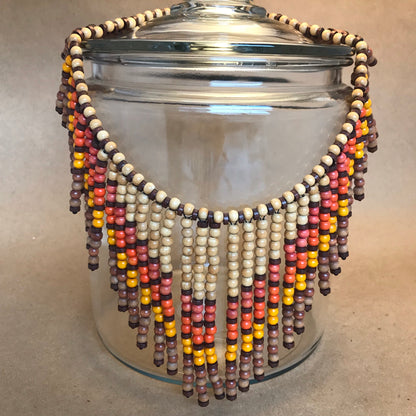 AFRICAN COLLAR NECKLACE WITH DANGLE EARRINGS CLEARANCE BUNDLE HANGING OFF VERY LARGE GLASS JAR