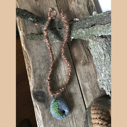 MOSS WITCH STONE WITH ROOT NECKLACE
